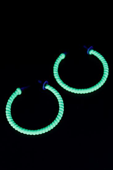 Boucles d'oreilles vert fluo UV créoles