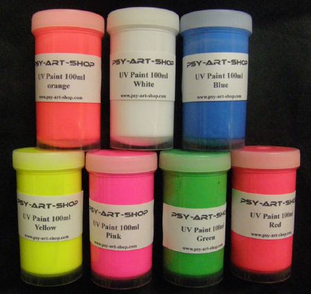 Pack Peinture fluo acrylique 7 couleurs 100 ml