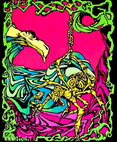 Poster fluo psychedelic : Spider Flower