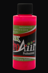ProAiir INK Rose Fluo- Encre Tatougage Temporaire pour aérographe- 5-10 jours- 2oz (60 ml) - Water