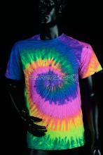 T-shirt UV neon Tie Dye rainbow M