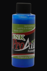 ProAiir INK Bleu Fluo- Encre Tatougage Temporaire pour aérographe- 5-10 jours- 2oz (60 ml) - Water