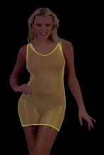 Robe rsille fluo jaune manches courtes