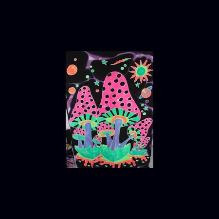 Tenture fluorescente Mushrooms night