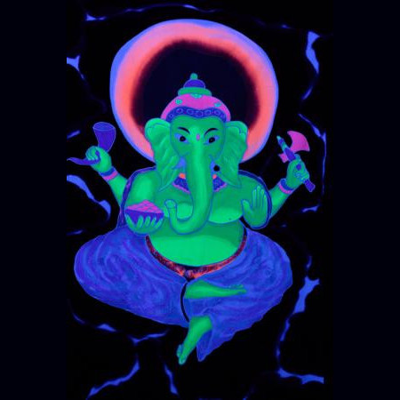 Tenture fluo UV Ganesh