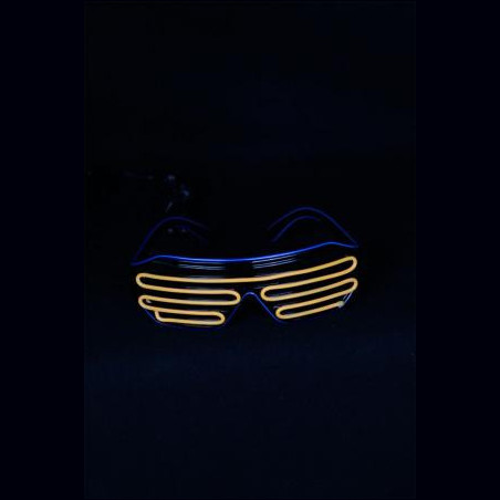 Lunette lumineuse bleu et orange à LED