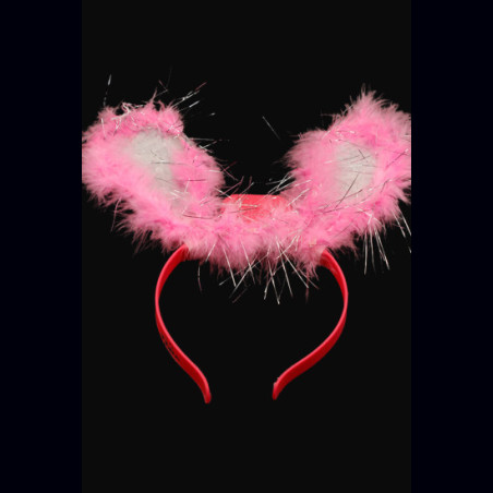 Serre tête rose lumineux lapin
