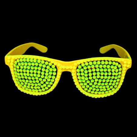 Lunette fluo jaune perles