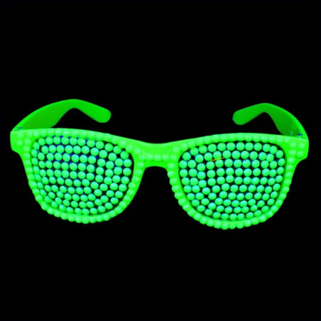 Lunette fluo verte perles