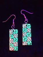 Boucles d'oreille millefiori jaunes et vertes en pâte polymère