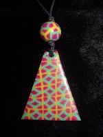 Pendentif millefiori kaléidoscope en pâte polymère