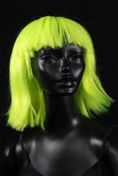 Perruque longue vert fluo UV