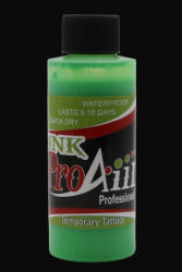 ProAiir INK Vert Fluo- Encre Tatougage Temporaire pour aérographe- 5-10 jours- 2oz (60 ml) - Water