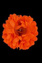 Pince fleur orange fluo pour cheveux