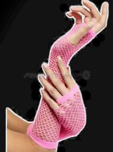 Gants filet sans doigts neon rose