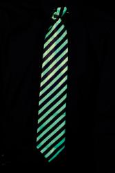 Cravate vert fluo UV rayée