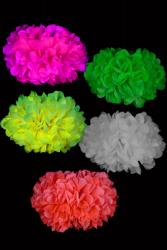 Déco fluo multicolore pompon Ø 30 cm - 5 pièces