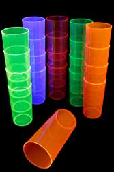 100 Verres fluo réutilisables long drink 29cl - 5 couleurs UV