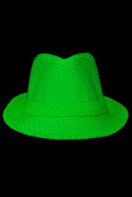 Chapeau vert fluo tissus à strass 