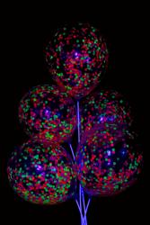 Ballon fluo confettis - lot de 6