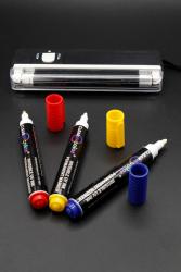 Kit de marquage UV invisible 3 marqueurs permanent + lampe UV 4W 