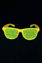 Lunette fluo jaune perles