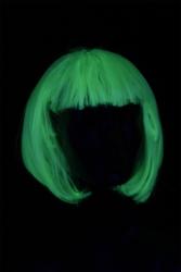 Perruque coupe carr verte fluo UV