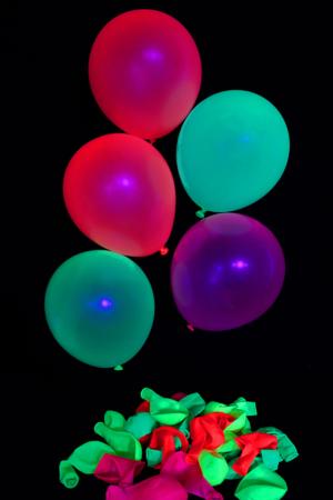  Ballons fluo multicolore ronds Ø 25 lot de 100