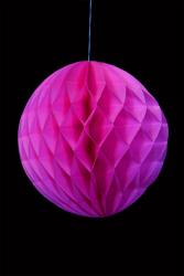 Boule en papier fluo rose - 30 cm  