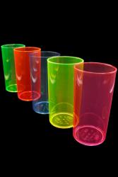 20 Verres fluo réutilisables long drink 29 cl - 5 couleurs UV