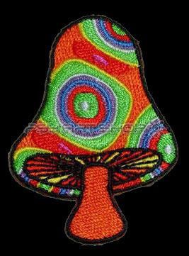 Patch Psychedelic Circles Mushroom-Shaped