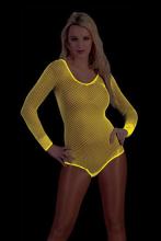 Body résille fluo jaune