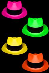 Chapeaux fluo Al capone - 4 pièces 