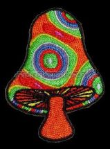 Patch Psychedelic Circles Mushroom-Shaped