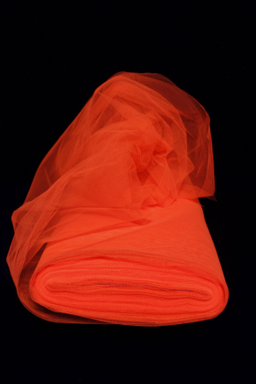 Tulle fluorescent MANDARINE au mètre