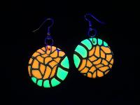 Boucles d'oreille millefiori effet craquelé en pâte polymère