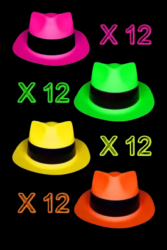 Chapeaux fluo Al capone - 48 pièces