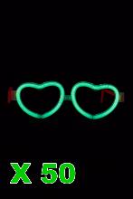 Kit de 50 lunettes coeur lumineuses verte