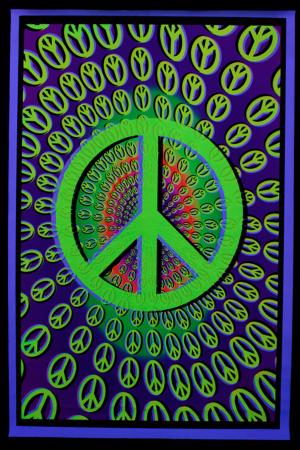 Blacklight Poster : Peace and love