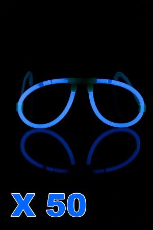 Kit de 50 lunettes coeur lumineuses bleu