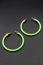 Boucles d'oreilles vert fluo UV créoles