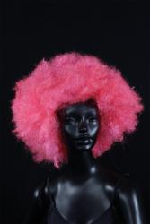 Perruque afro rose fluo UV