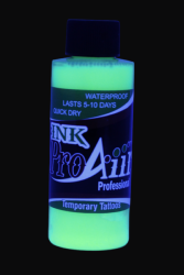ProAiir INK Jaune Fluo- Encre Tatougage Temporaire pour aérographe- 5-10 jours- 2oz (60 ml) - Water