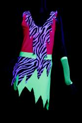 Robe + mitenne fluo femme année 80 S