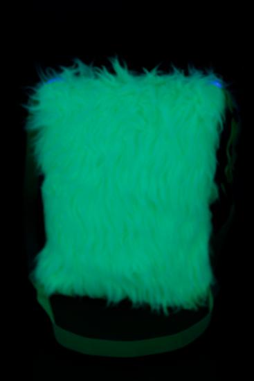 Sac à main jaune fluo UV peluche