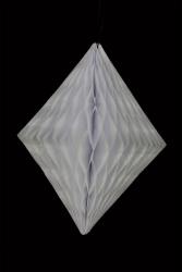 Déco fluorescente losange blanc - 30 cm