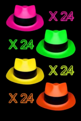 Chapeaux fluo Al capone  - 96 pièces
