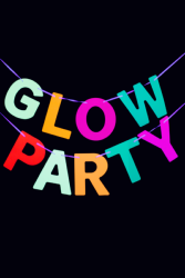 Guirlande fluo lettres Glow Party multicolore
