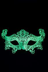 Masque vnitien jaune fluo UV en dentelle