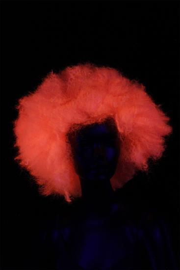 Perruque afro rose fluo UV